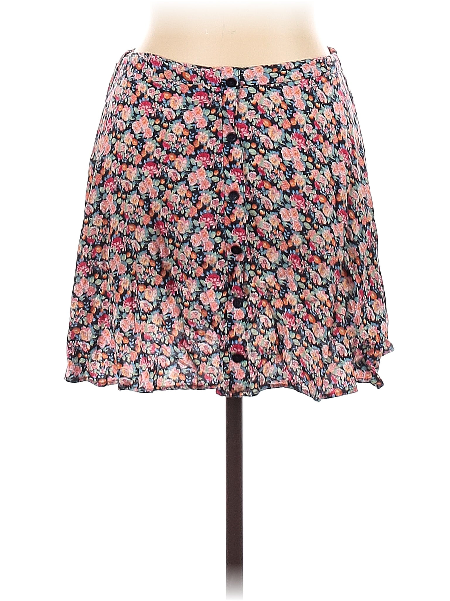 Lush 100% Rayon Floral Multi Color Pink Casual Skirt Size L - 60% off ...
