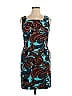 Connected Apparel Multi Color Teal Casual Dress Size 14 - photo 1