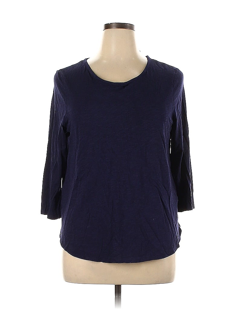 Max Studio Blue Long Sleeve T-Shirt Size XL - photo 1