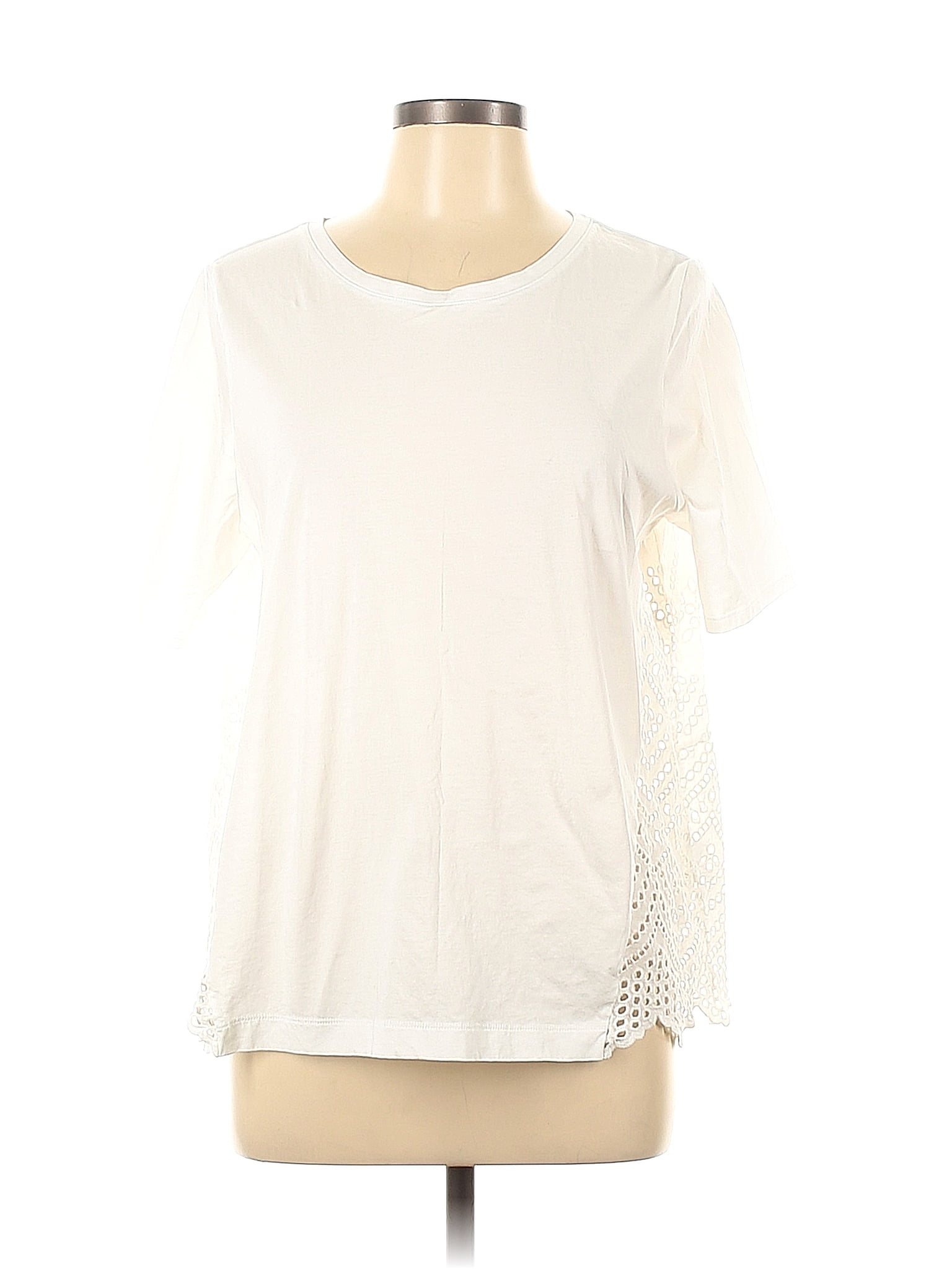 Chico's 100% Cotton White Ivory Short Sleeve Top Size Lg (2) - 75% off ...