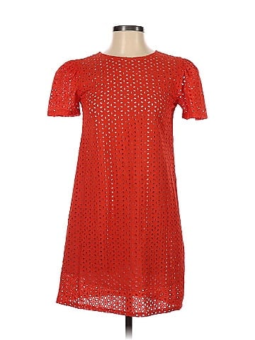 Never A Wallflower Solid Red Casual Dress Size XS - 78% off