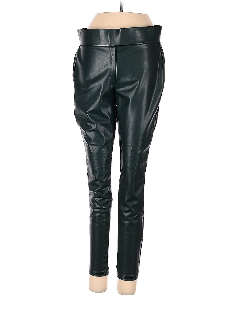 Pre-owned Ann Taylor Loft Faux Leather Pants In Black