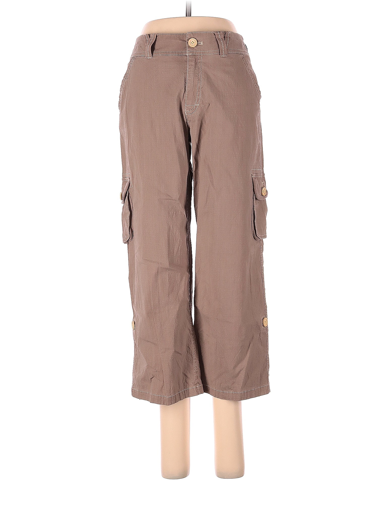 lucy Solid Brown Tan Cargo Pants Size S 72 off thredUP