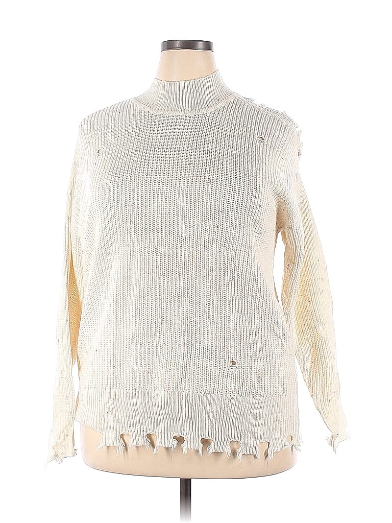 Cato 100 Acrylic Ivory Turtleneck Sweater Size 14 16 37 off thredUP