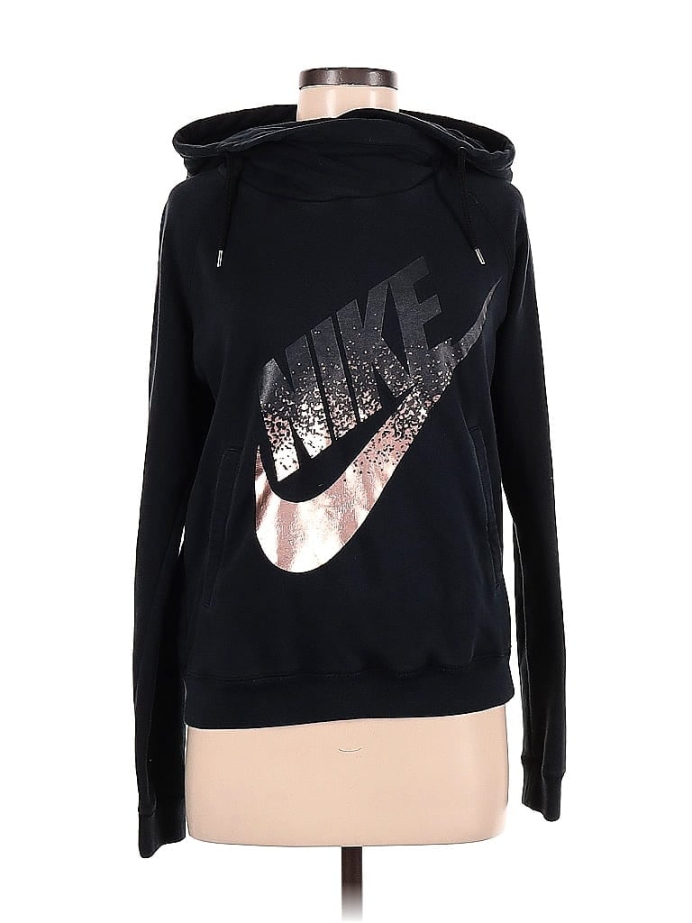 Nike Solid Black Pullover Hoodie Size M 61 off thredUP