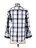 Tizzie 100% Cotton Checkered-gingham Plaid Blue Long Sleeve Blouse Size S - photo 2