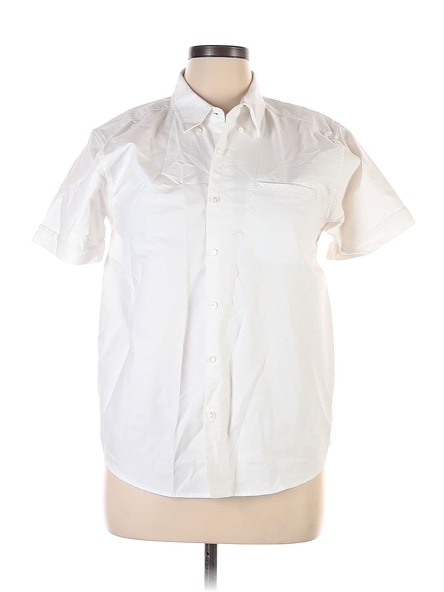 Cabin Creek White Short Sleeve Button Down Shirt Size 14 50 Off