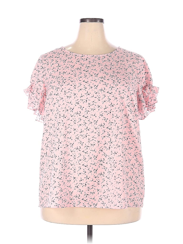 Lane Bryant 100% Polyester Pink Short Sleeve Blouse Size 18 (Plus) - 63 ...