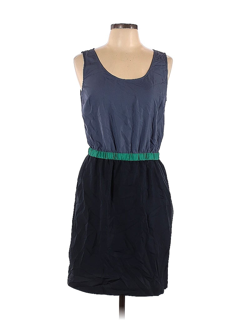 Banana Republic Factory Store 100% Polyester Solid Color Block Blue Casual Dress Size 10 - photo 1