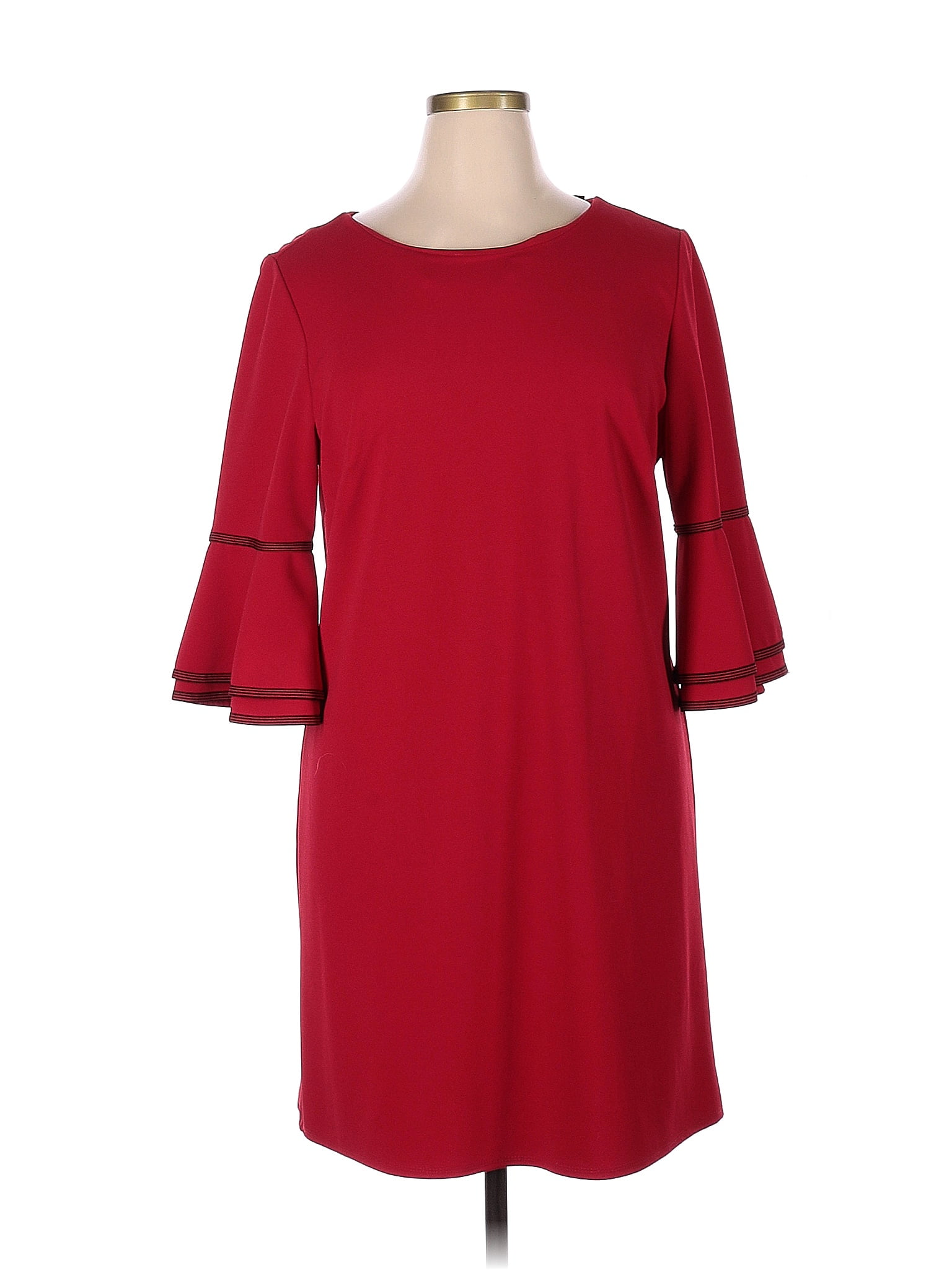 Sharagano Solid Red Burgundy Casual Dress Size 16 - 74% off | thredUP