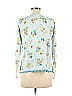 J.Jill 100% Cotton Floral Motif Batik Teal Pullover Sweater Size M - photo 2