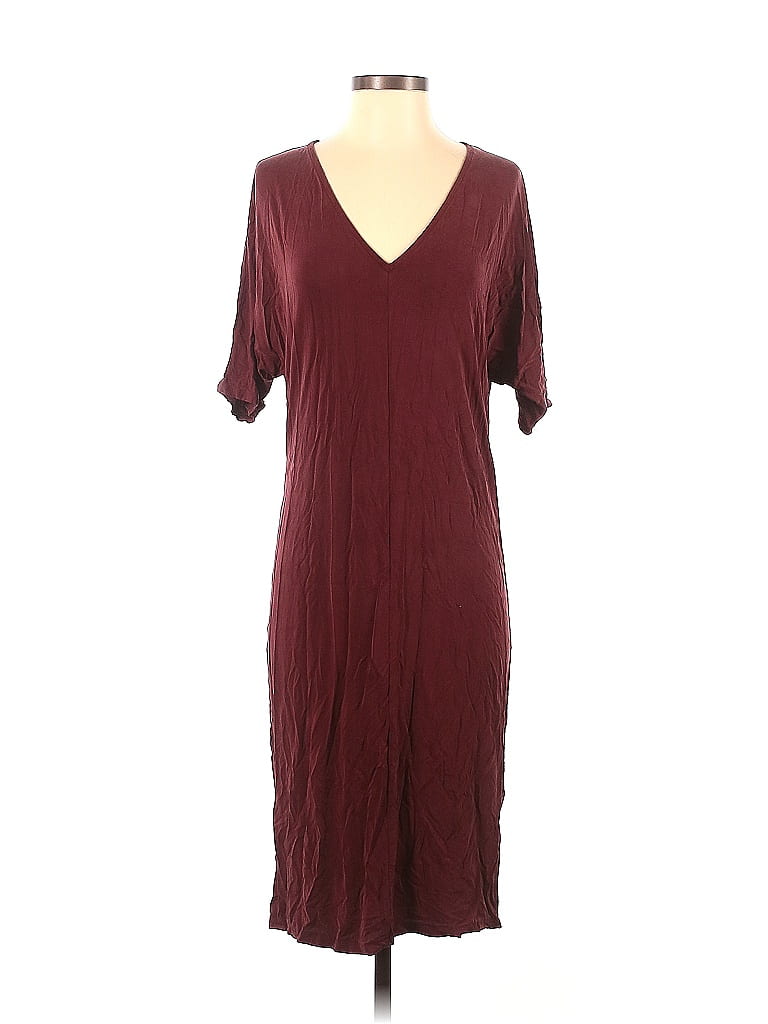 Roz & Ali Solid Burgundy Casual Dress Size 20 (Plus) - 60% off