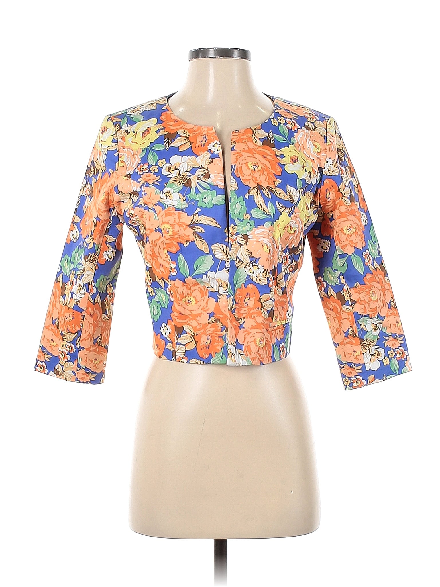 Gibson Latimer Floral Motif Floral Orange Blue Jacket Size S - 67% off ...