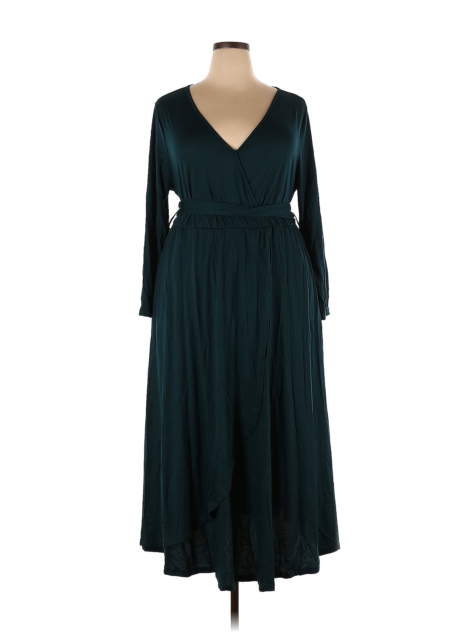 BLOOMCHIC Solid Green Casual Dress Size 18 - 20 (Plus) - 49% off | thredUP