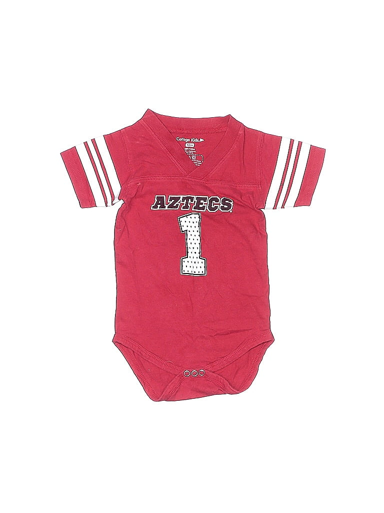 College Kids 100% Cotton Red Pink Short Sleeve Onesie 9-12 MO / 12 MO - photo 1