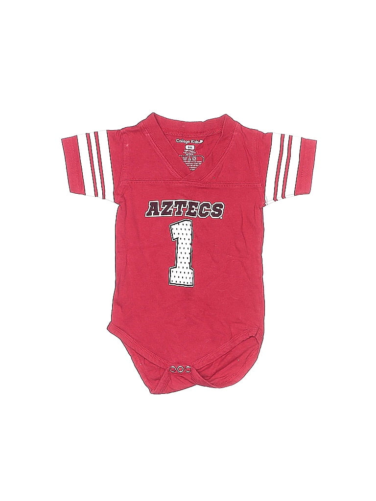 College Kids 100% Cotton Red Short Sleeve Onesie 3-6 MO / 6 MO - photo 1