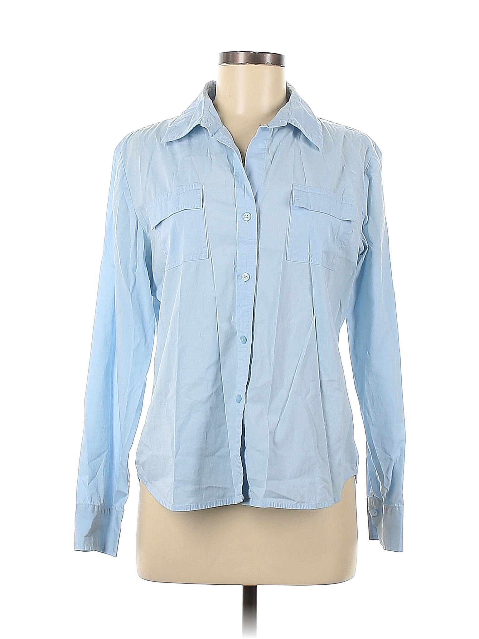 Talbots Blue Long Sleeve Button Down Shirt Size M 83 Off Thredup