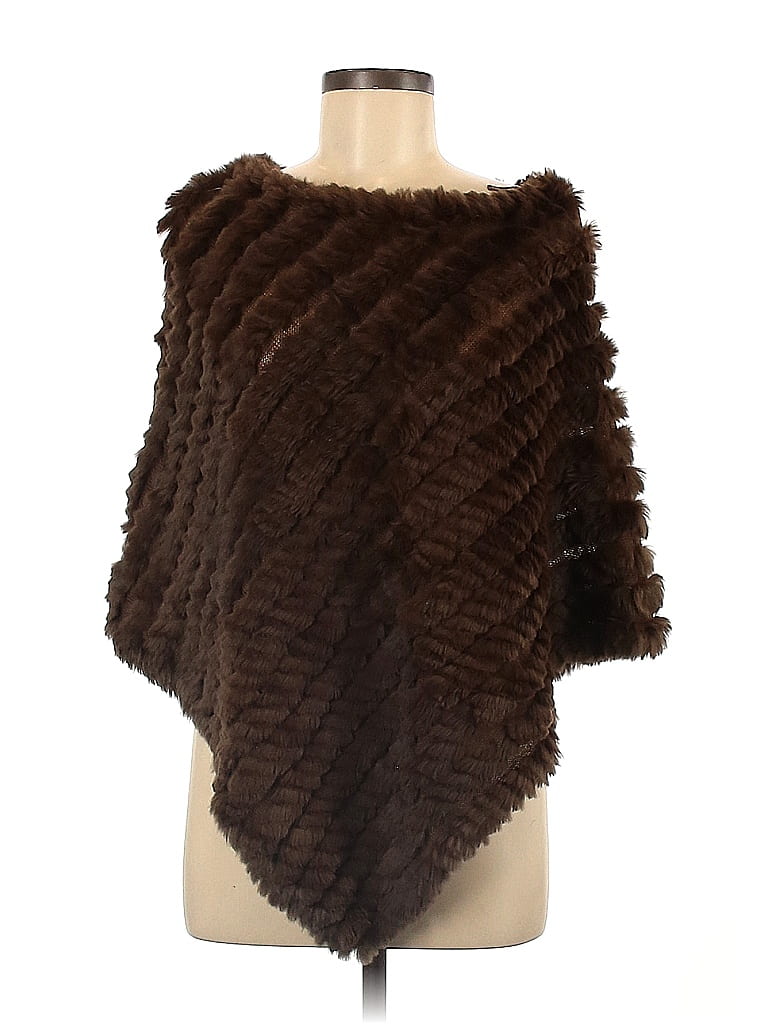 Black Rivet 100 Rabbit Fur Brown Poncho One Size 70 off thredUP