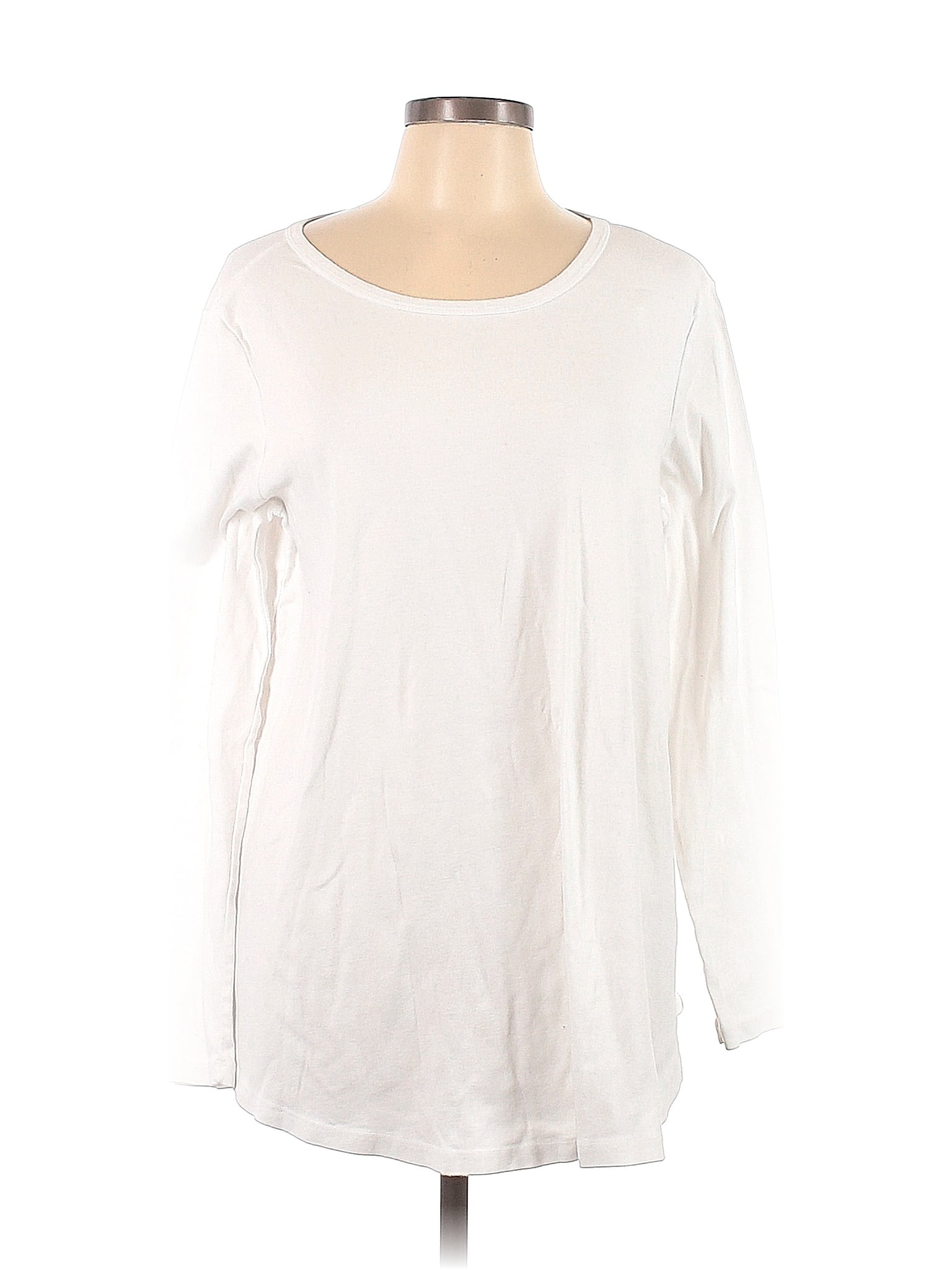 Prairie Cotton 100% Cotton White Long Sleeve T-Shirt Size L - 31% off ...
