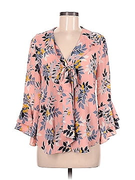 Cinq à Sept Long Sleeve Silk Top (view 1)