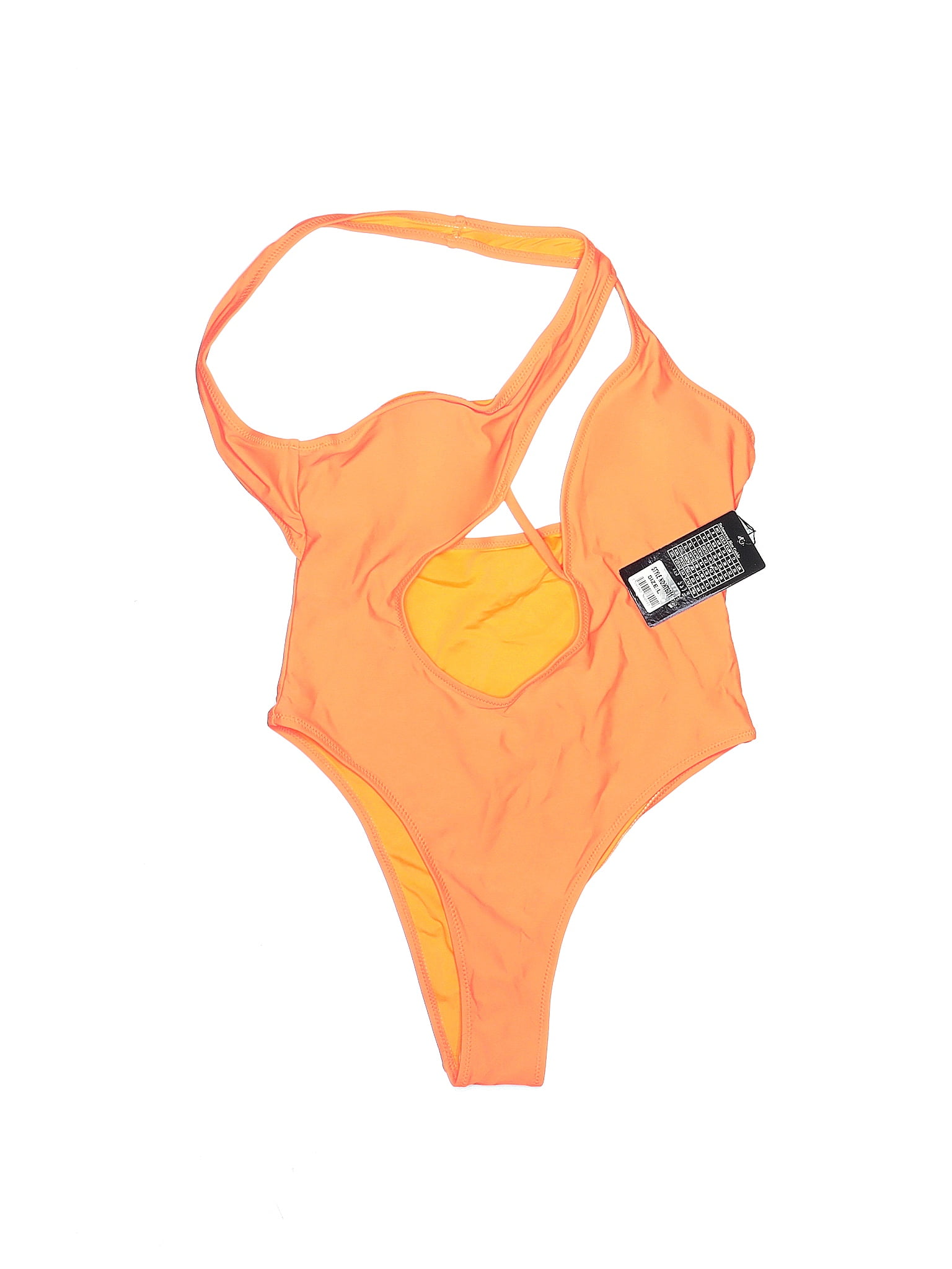 Fashion Nova Solid Orange One Piece Swimsuit Size L 31 off thredUP