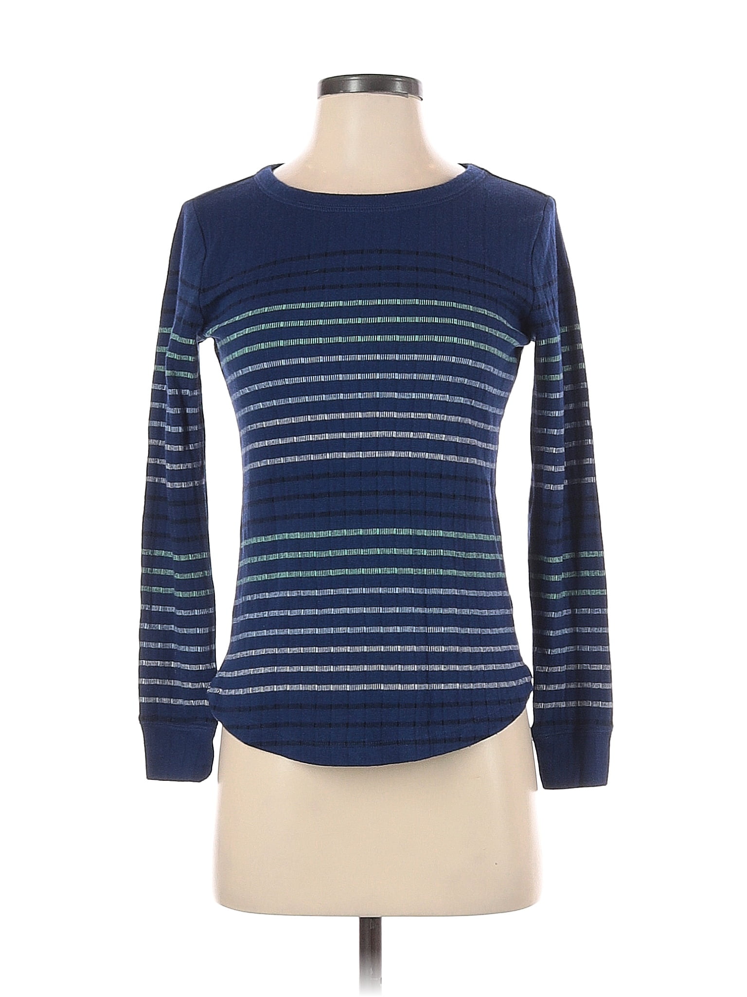 T by Talbots Color Block Stripes Blue Sweatshirt Size S (Petite) - 88% ...