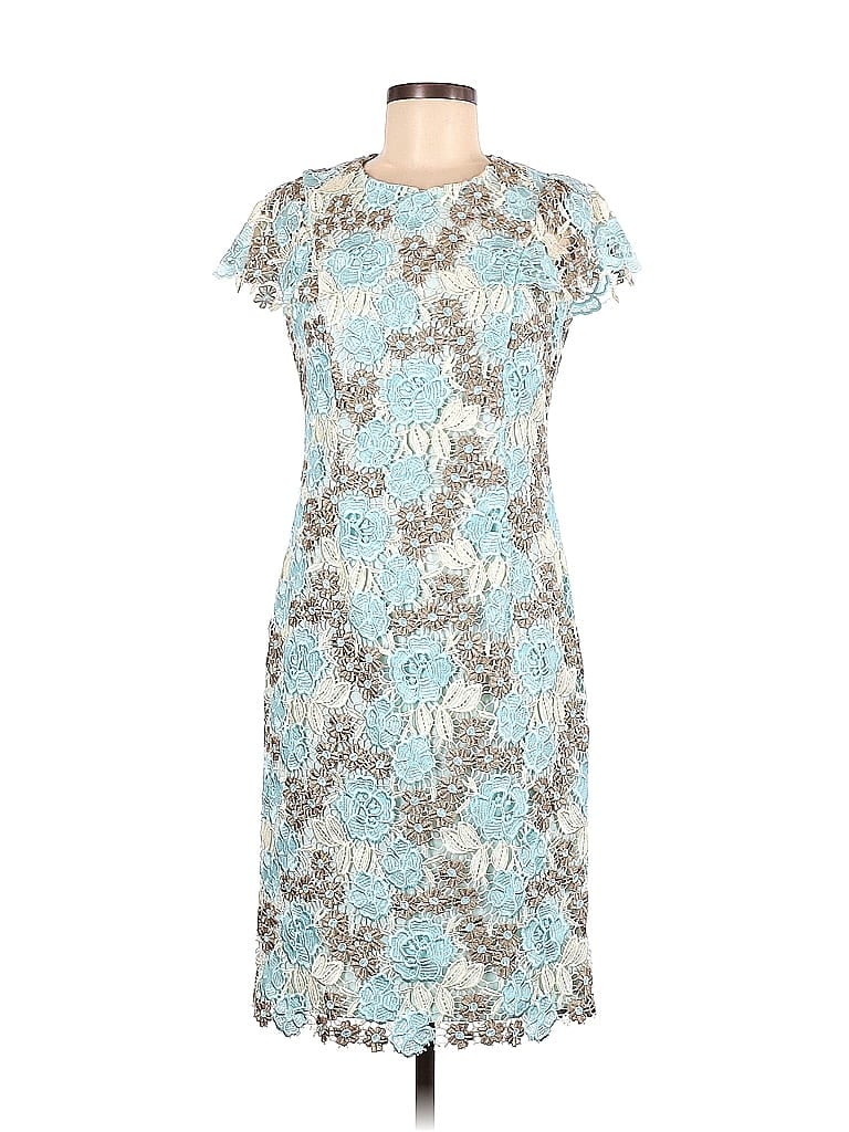 Calvin Klein 100% Polyester Tan Blue Casual Dress Size 6 - 67% off ...