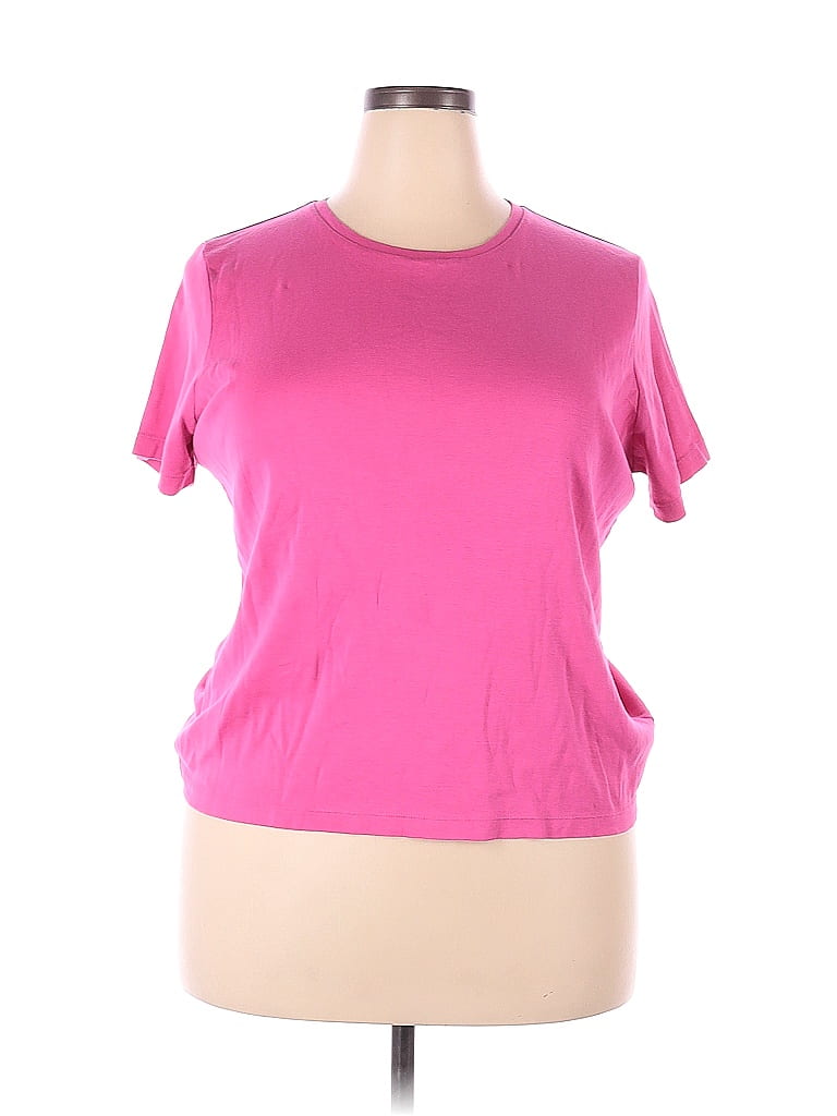 Talbots 100% Pima Cotton Pink Short Sleeve T-Shirt Size 2X (Plus) - 71% ...
