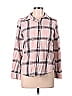 SO 100% Cotton Plaid Pink Long Sleeve Button-Down Shirt Size M - photo 1