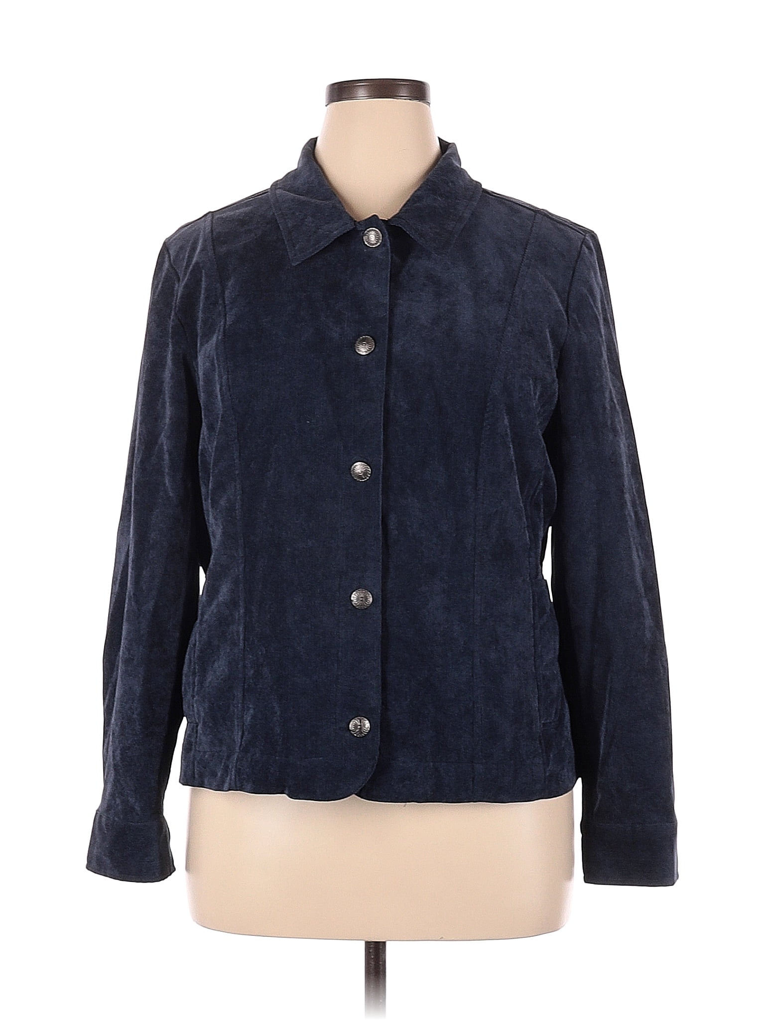 Christopher & Banks Blue Jacket Size XL - 75% off | thredUP