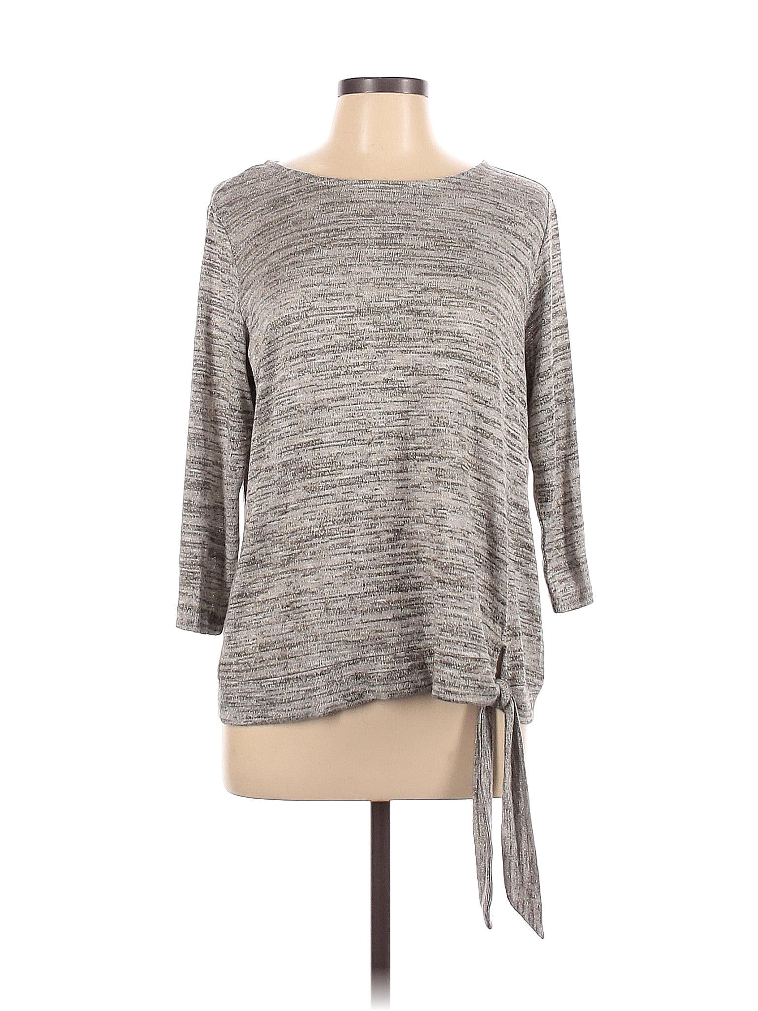 Christopher & Banks Color Block Marled Gray Pullover Sweater Size L ...