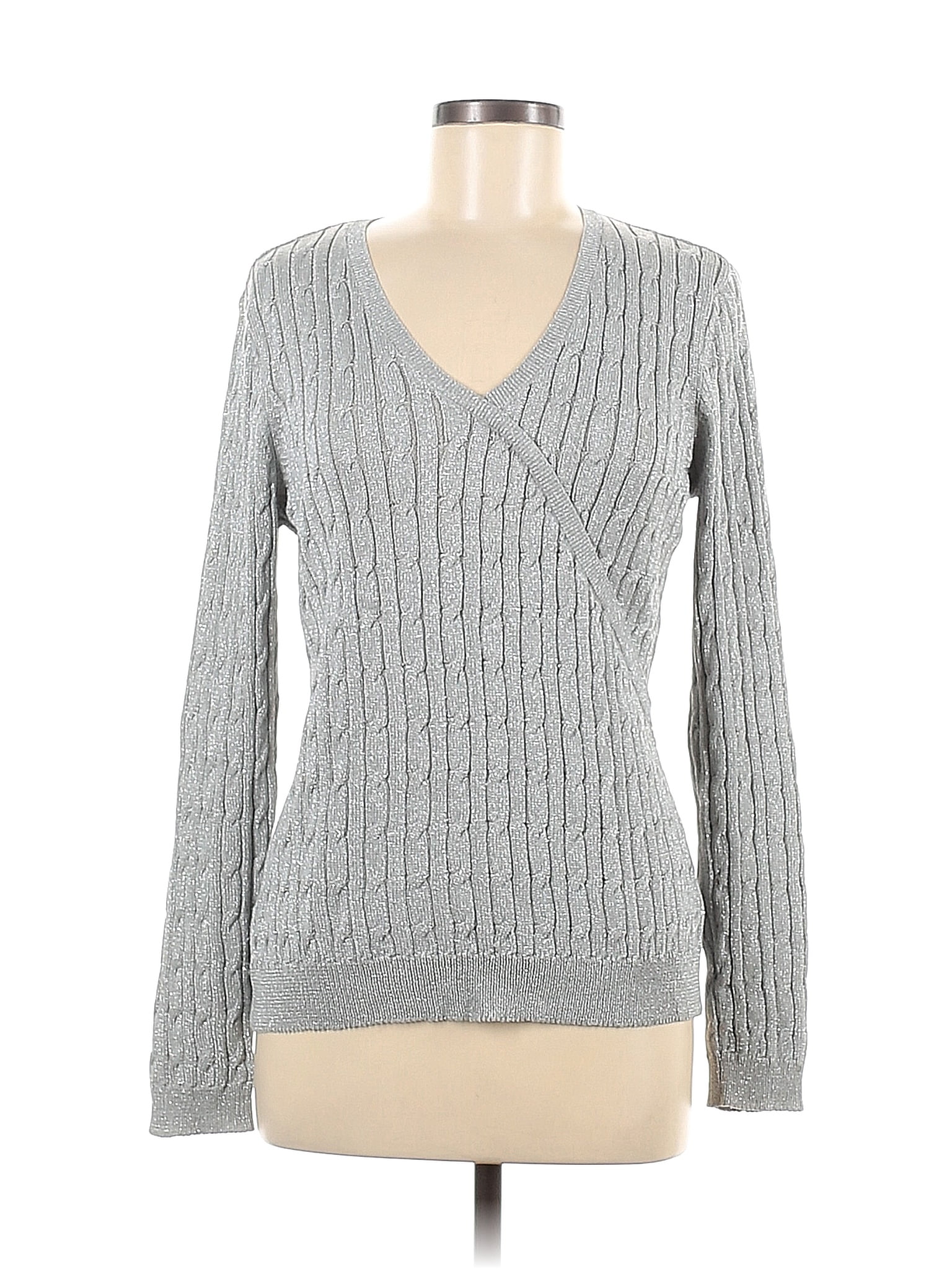 Charter Club Gray Silk Pullover Sweater Size M - 66% off | thredUP