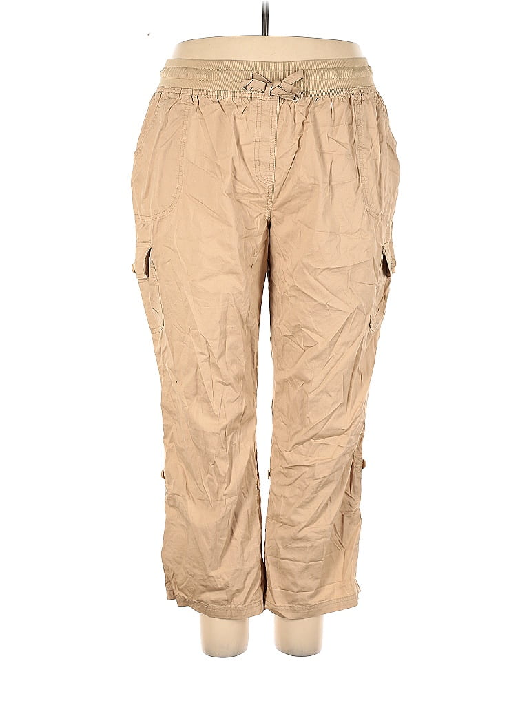 Woman Within 100% Cotton Tan Cargo Pants Size 20 (Plus) - photo 1