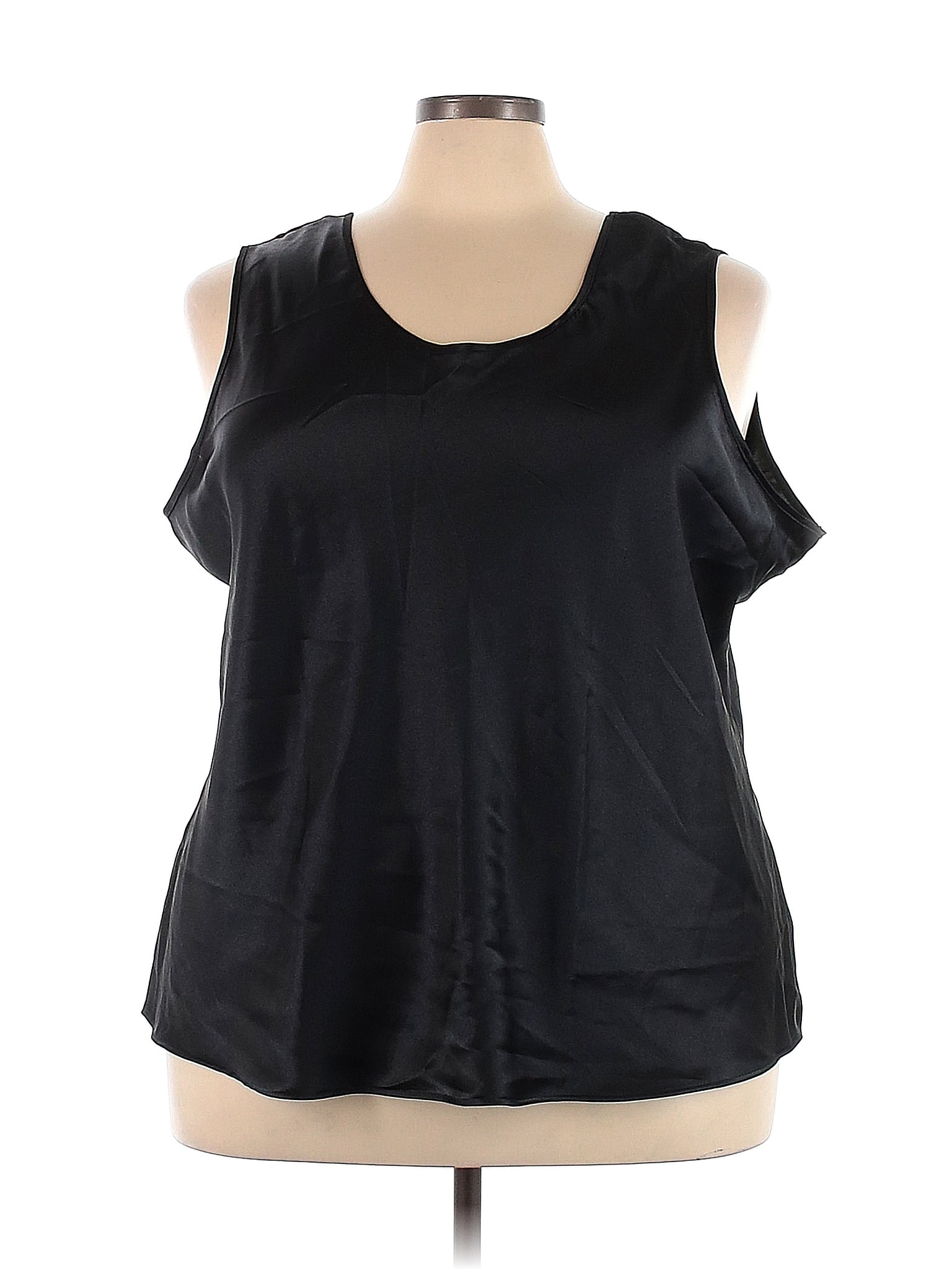 Serenada 100% Polyester Black Sleeveless Blouse Size 4X (Plus) - 60% ...