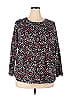 Woman Within 100% Cotton Floral Multi Color Black Long Sleeve Top Size 22 (1X) (Plus) - photo 1