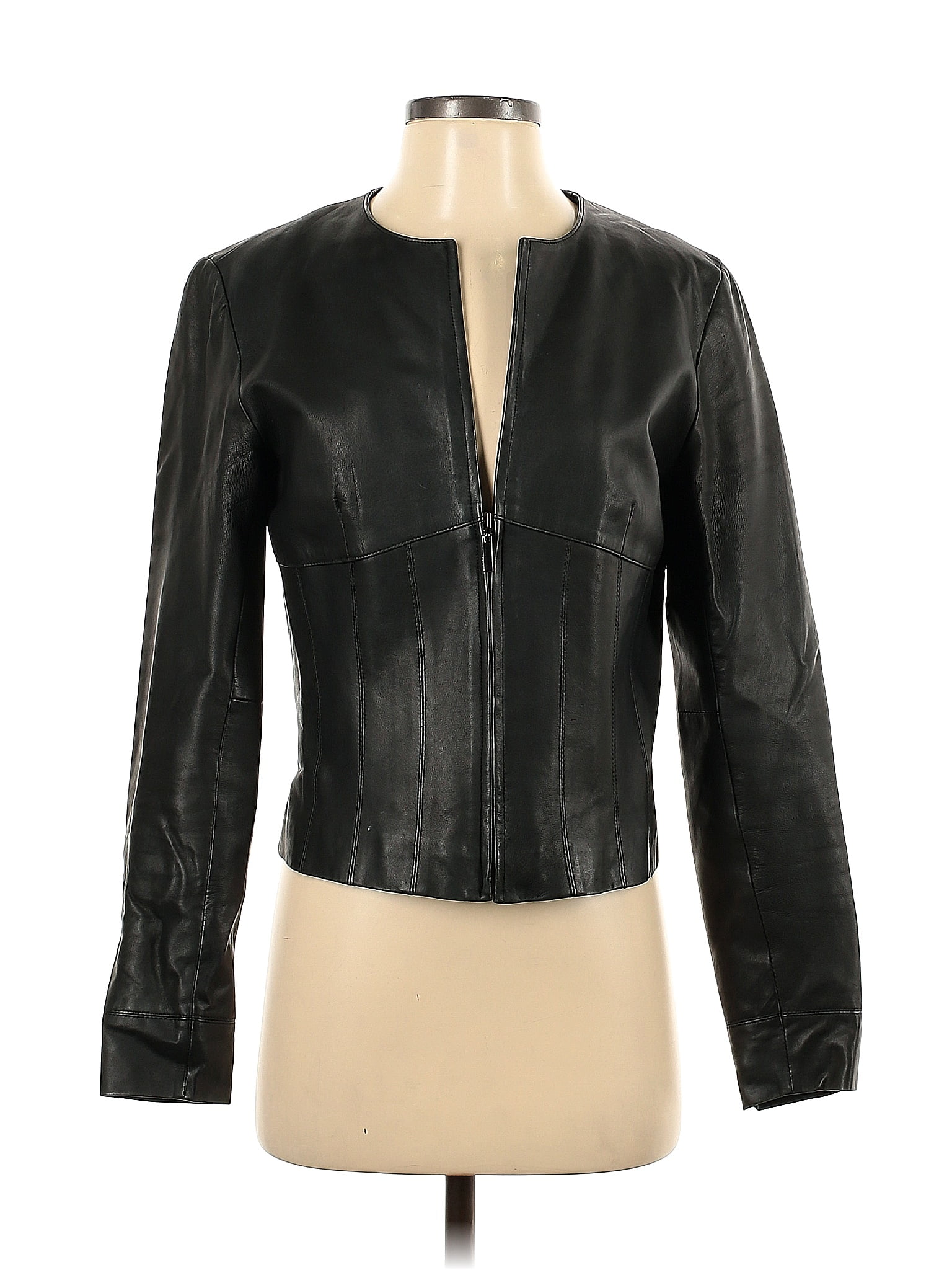 Siena Studio 100% Leather Black Leather Jacket Size 4 - 78% off | thredUP