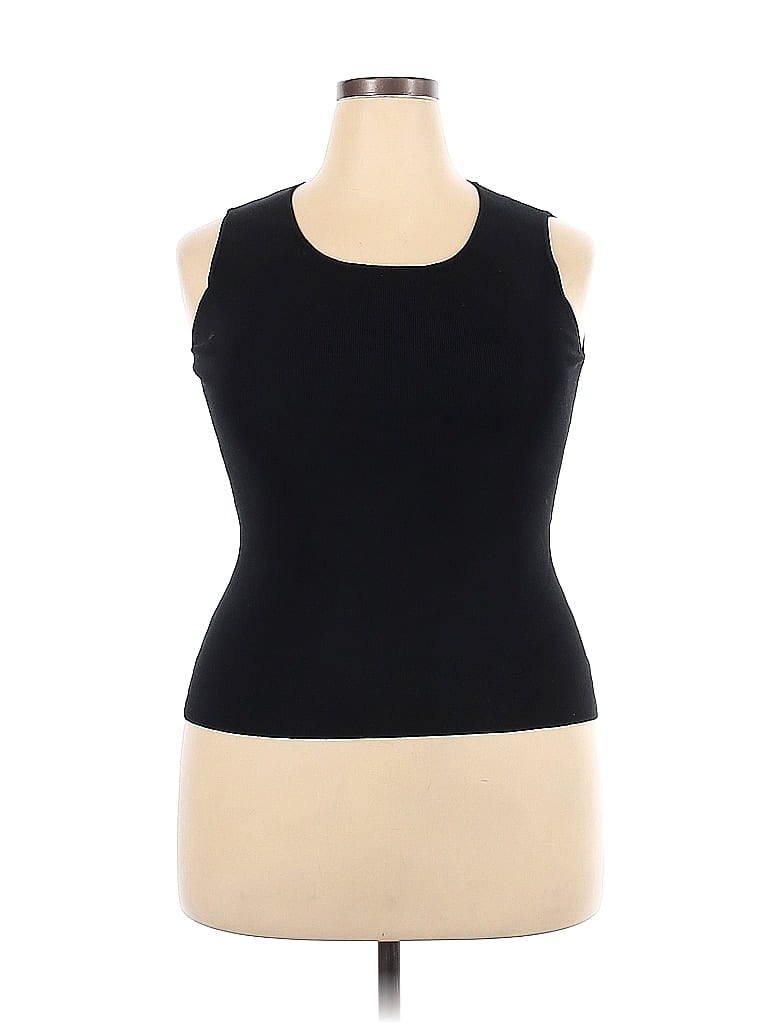 LOULOU Black Sleeveless T-Shirt Size 2X (Plus) - photo 1