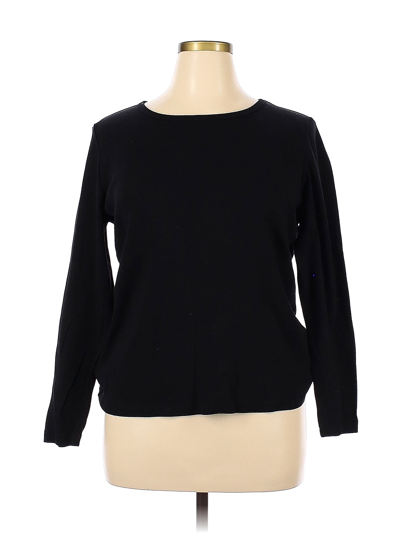 St. John's Bay 100% Cotton Black Long Sleeve T-Shirt Size XL - 50% off ...