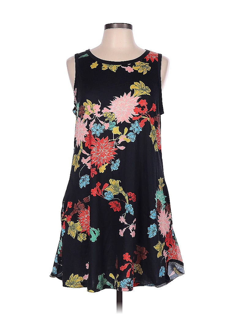 Unbranded Floral Motif Floral Black Casual Dress Size L 68 Off Thredup