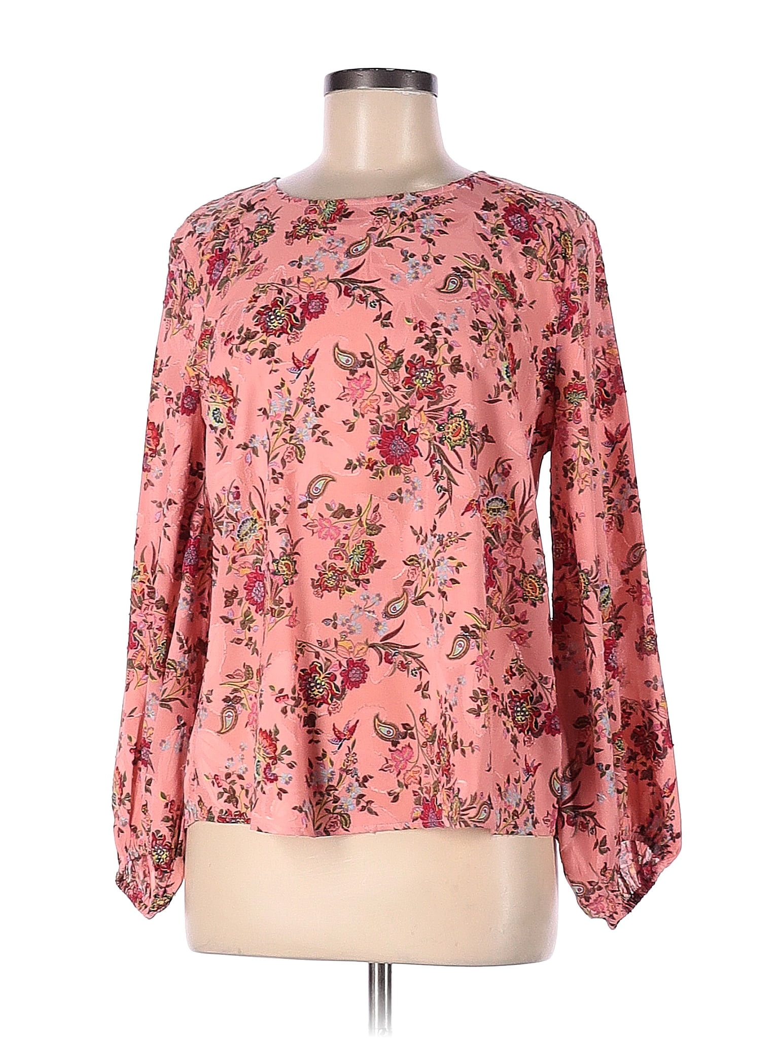 Ann Taylor LOFT 100% Polyester Pink Long Sleeve Blouse Size M - 64% off ...