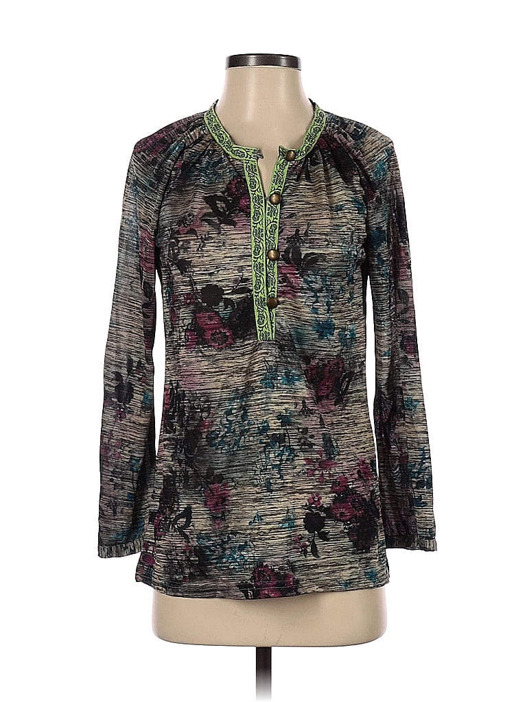 Pre-owned Tracy Porter Long Sleeve Blouse In Gray