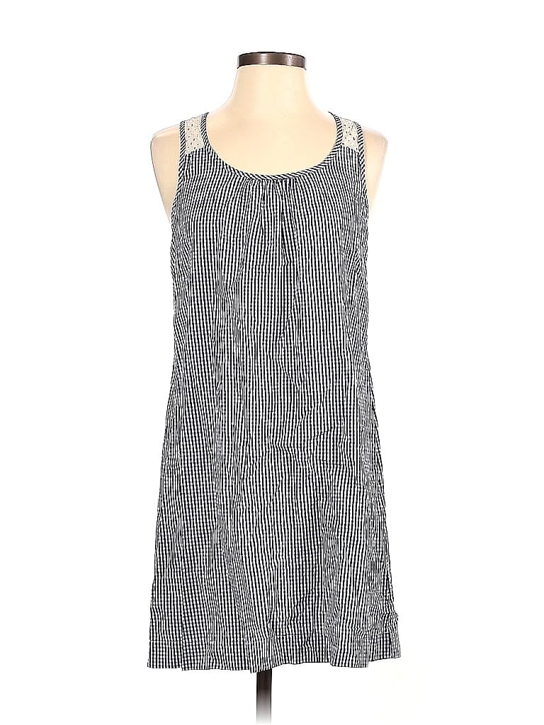 Steven Alan 100% Cotton Houndstooth Checkered-gingham Grid Gray Casual Dress Size S - photo 1