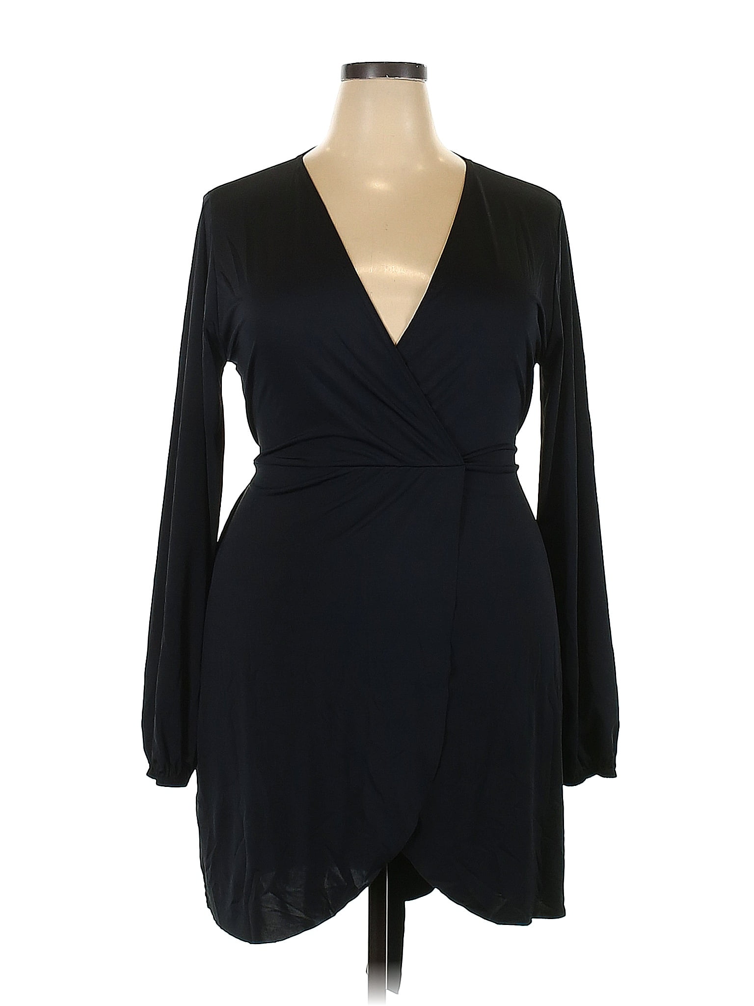 Boohoo Solid Black Casual Dress Size 18 (Plus) 56 off thredUP