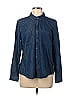 Forever 21 Blue Long Sleeve Button-Down Shirt Size M - photo 1
