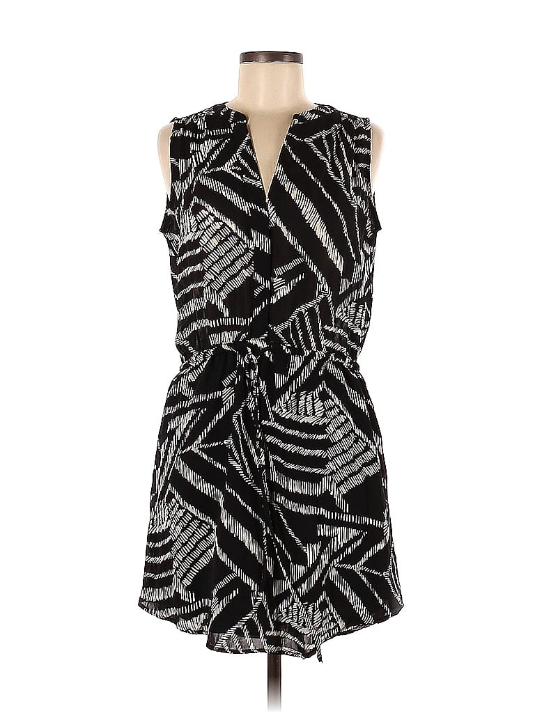 Gap 100% Polyester Graphic Zebra Print Black Casual Dress Size M - photo 1