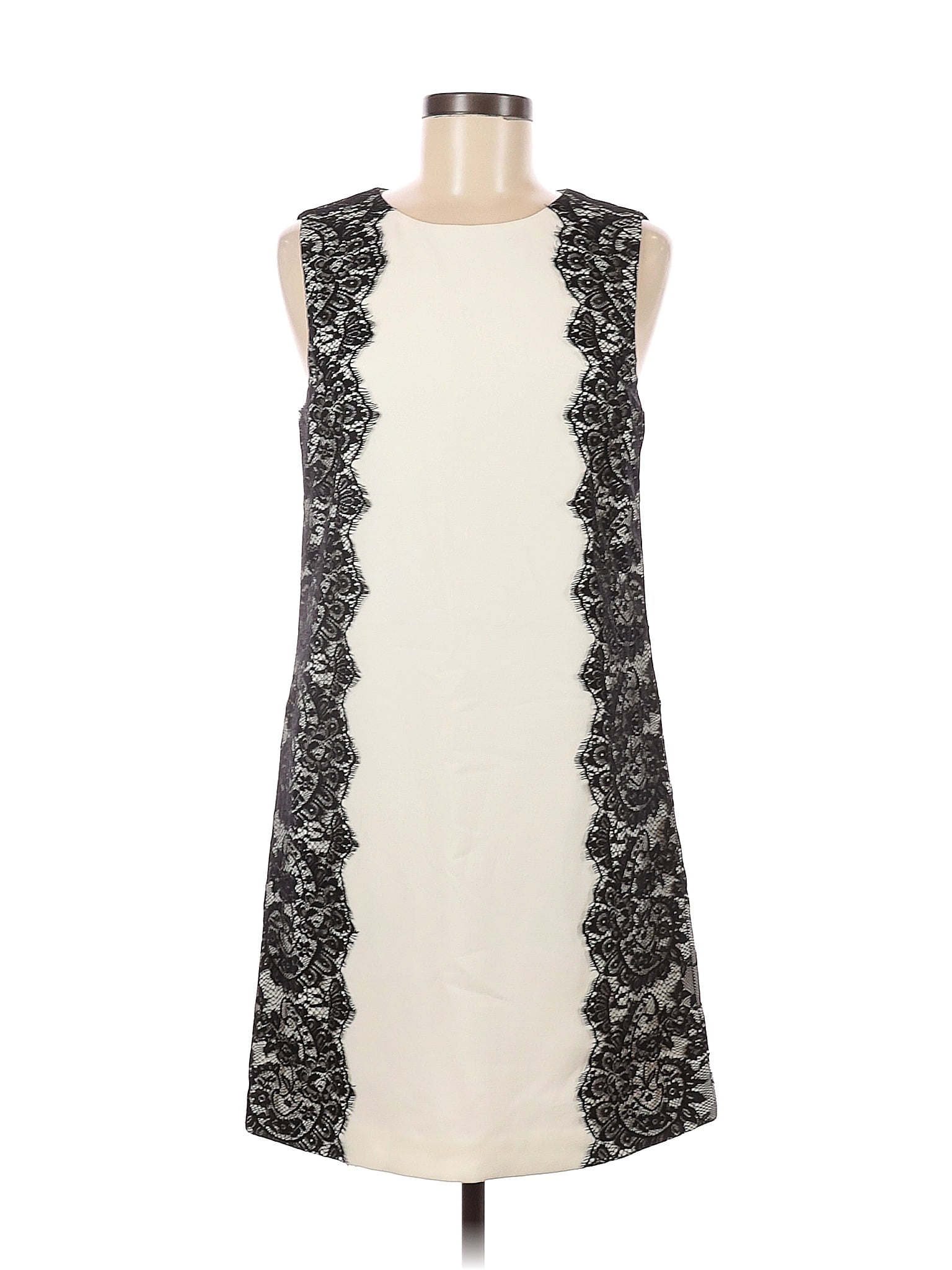 Trina Turk 100 Polyester Jacquard Damask Ivory Cocktail Dress Size 6
