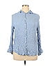 Ann Taylor Factory 100% Rayon Blue Long Sleeve Button-Down Shirt Size XL - photo 1