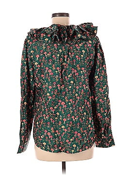J.Crew Collection Long Sleeve Silk Top (view 2)