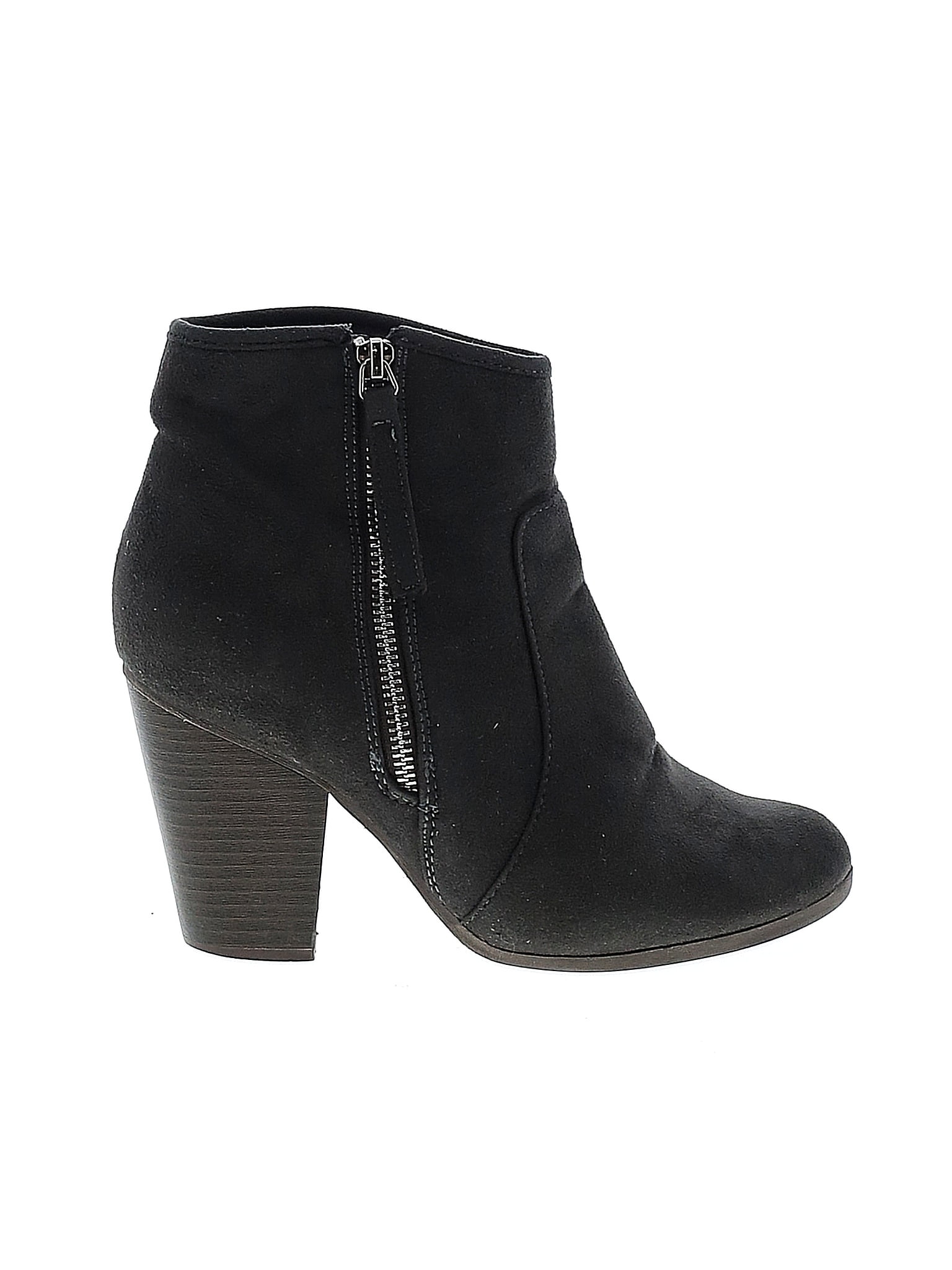 Journee Collection Solid Black Gray Ankle Boots Size 7 - 36% off | thredUP