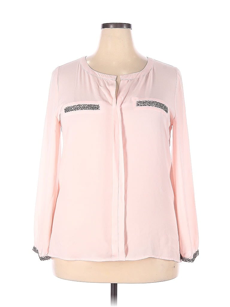 Reitmans 100% Polyester Pink Long Sleeve Blouse Size XXL (Petite) - photo 1